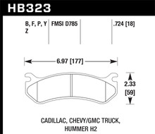 Hawk HB323Y.724 - Chevy / GMC Truck / Hummer LTS Street Rear Brake Pads