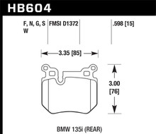 Hawk HB604G.598 - BMW 135i DTC-60 Race Rear Brake Pads