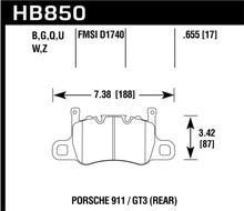 Hawk HB850B.655 - 2019 Porsche 911 Turbo HPS 5.0 Brake Pads