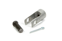 Howe 52994 - Rod End - Clevis - 3/8 in Bore - 5/16-24 in Right Hand Female Thread - 5/8 in Slot - Pin - Aluminum - Natural -  Floor Mount Clutch Pedal - Each