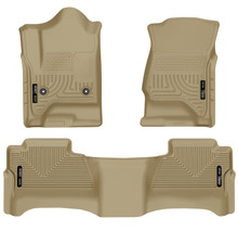 Husky Liners 98233 - 14 Chevrolet Silverado/GMC Sierra WeatherBeater Tan Front & 2nd Seat Floor Liners