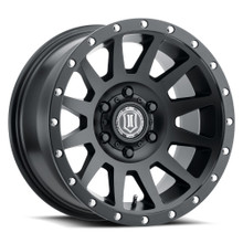 Icon 2017857345SB - Compression 17x8.5 5x5 -6mm Offset 4.5in BS 71.5mm Bore Satin Black Wheel