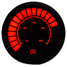 Intellitronix B9114R - 2-1/16 Analog Bargraph Oil Press Gauge 0-80 PSI