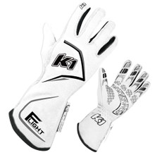 K1 Racegear 23-FLT-WG-L - Gloves Flight Large White