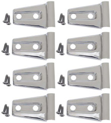 Kentrol 30021 - Jeep JK Door Hinge Overlays 8 Pieces 4 Door 07-18 Wrangler JK Polished Silver
