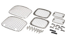 Kentrol 30467 - Jeep YJ Billet and Wire Mesh Set 6 Pieces 87-95 Wrangler TJ Polished Silver