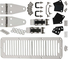 Kentrol 30570 - Jeep CJ/YJ Hood Kit With TJ Style Hood Catch 78-95 CJ and Wrangler YJ Polished Silver
