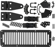 Kentrol 50570 - Jeep CJ/YJ Hood Kit With TJ Style Hood Catch 78-95 CJ and Wrangler YJ Powdercoat Black