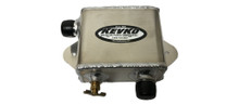Kevko K139 - Air-Oil Separator - 5 in Long - 2.625 in Deep - 4 in Tall - 12 AN Male Inlet / Outlet - Aluminum - Natural -  Crankcase Evacuation System - Each