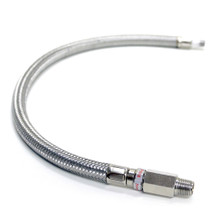 Kleinn Air Horns 30102 - Kleinn 18In Stainless Steel Braided Leader Hose w/ Check Valve-1/8In M NPT Inlet/ 1/4In M NPT Outlet