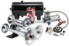 Kleinn Air Horns HK6 - Kleinn Triple Chrome Horn Kit w/ 150 PSI Air Compressor / 1.5 gal Air Tank