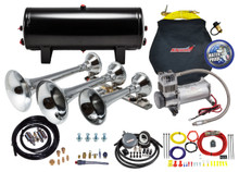 Kleinn Air Horns HK8 - Kleinn Triple Chrome Horn Kit w/150 PSI Waterproof 3.0 gal Air Tank