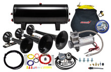 Kleinn Air Horns HK7 - Kleinn Triple Black Horn Kit w/150 PSI Waterproof 3.0 gal Air Tank
