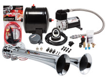 Kleinn Air Horns HK2 - Kleinn Dual Chrome Horn Kit w/ 120 PSI Air Compressor / 0.5 gal Air Tank