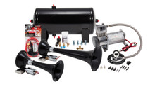 Kleinn Air Horns HK5 - Kleinn Dual Black Horn Kit w/ 150 PSI Air Compressor / 1.5 gal Air Tank
