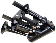 Kleinn Air Horns USTL-230 - Kleinn Spare Tire Kit w/ Black Triple Horns/ 150 PSI Waterproof Air Compressor / 3.0 gal Air Tank