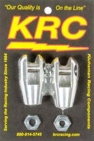 Kluhsman Racing Products KRC-7402 - Rod End - Clevis - 3/8 in Bore - 3/8-24 in Right Hand Male Thread - 1/2 in Slot - Jam Nuts - Aluminum - Natural - Bert Transmissions - Kit