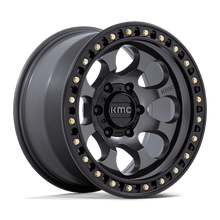 KMC KM550AB17855010 - Km550 Riot Sbl 17X8.5 Anthracite With Satin Black Lip