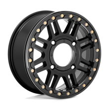 KMC KS25051048700 - Ks250 Cage Beadlock 15X10 Satin Black With Gloss Black Ring