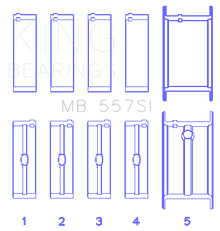 King Engine Bearings MB 557SI 001 - MAIN BEARING SET For GENERAL MOTORS 262, 267, 302, 307, 327, 350