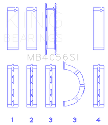 King Engine Bearings MB4056SI - King 97-07 Ford 2.5L/2.9L/3.0L (Size STD) Main Bearing Set