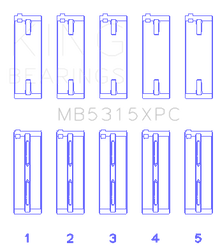 King Engine Bearings MB5315XPC0.5 - King 1992+ Mitsubishi 4G63/4G64 EVO I-IV (Size 0.5) Coated Performance Main Bearing Set