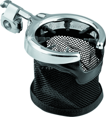 Kuryakyn 1484 - Universal Passenger Drink Holder With Basket Black & Chrome