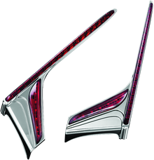 Kuryakyn 3237 - L.E.D. Vertical Rear Light Strips 12-17 GL1800 Chrome Red Lens
