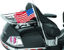 Kuryakyn 4233 - Antenna Flag Mount With Flag 01-17 GL1800 Chrome