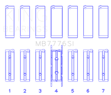 King Engine Bearings MB7776SI - King BMW N55B30A/N53B30A/N52B30A Main Bearing Set - Size STD
