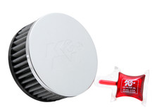 K&N RC-1950 - Universal Chrome Filter 2 1/2 inch O/S FLG / 4 1/2 inch OD / 2 inch Height