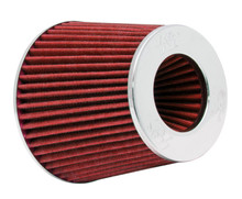 K&N RG-1001RD - Universal Air Filter Chrome Round Tapered Red - 4in Flange ID x 1.125in Flange Length x 5.5in H