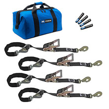Macs Custom Tie-Downs 511108 - 4 Tie Down/Axle Strap Combo Twisted Hook