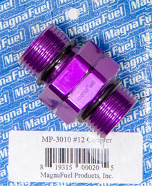 Magnafuel MP-3010 - Fitting - Adapter - Straight - 12 AN Male O-Ring to 12 AN Male O-Ring - Aluminum - Purple Anodized - Each