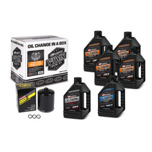 Maxima 90-069016PB - V-Twin Oil Change Kit Mineral w/Black Filter Evolution