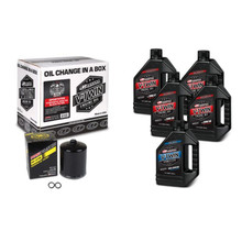 Maxima 90-119015PB - V-Twin Oil Change Kit Synthetic w/Black Filter Sportster