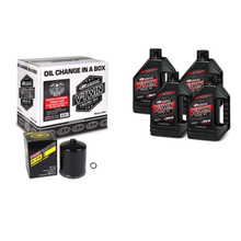 Maxima 90-119014PB - V-Twin Quick Change Kit Synthetic w/Black Filter Twin Cam
