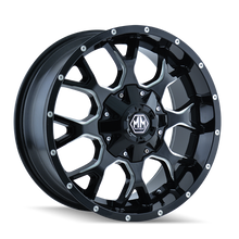 Mayhem 8015-7760M30 - 8015 Warrior 17x7.5 / 5x110 BP / 30mm Offset / 72.62mm Hub Black w/ Milled Spokes Wheel