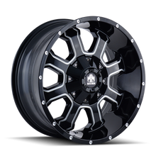 Mayhem 8103-7937M - 8103 Fierce 17x9 / 6x135 BP / -12mm Offset / 106mm Hub Black w/ Milled Spokes Wheel