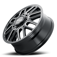 Mayhem 8107D-2877BMF115 - Dually Wheels Cogent Dually 8107D 20x8.25 Front Dually Milled Spokes Gloss Black 115 Off Set 8 Lug 9.15 BSM 142 Bore Cast Aluminum