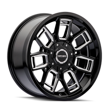 Mayhem 8118-2952BM - 8118 Ordinance 20x9 / 5x127/139.7 BP / 87.1mm Hub Gloss Black Wheel w/ Milled Spokes