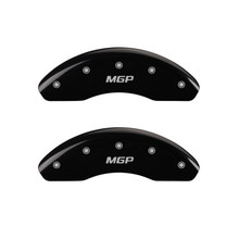 MGP 20003FMGPBK - Front set 2 Caliper Covers Engraved Front  Black finish silver ch