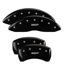 MGP 28190SMGPBK - Set of 4 caliper covers, Engraved Front and Rear: , Black powder coat finish