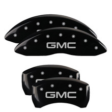 MGP 34218SGMCBK - Set of 4 caliper covers, Engraved Front and Rear: GMC, Black powder coat finish