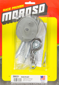 Moroso 39021 - Chrome Hood Pin Set - 7/16in Diameter - 5in Pin - Steel - 2 Pack