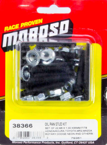 Moroso 38366 - Honda/Acura/Mazda Rotary/Dodge Neon/Toyota MR2 Oil Pan Stud Kit - 6mm - Steel - Set of 22