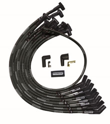 Moroso 51527 - SBC Over Valve Cover 135 Deg Plug HEI Sleeved Ultra Spark Plug Wire Set - Black