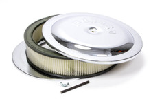 Moroso 65945 - Racing Air Cleaner - 14in x 3in Filter - Flat Bottom - Steel - Chrome Plated - 4500