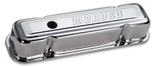Moroso 68281 - Pontiac 301-455 Valve Cover - w/Baffles - Stamped Steel Chrome Plated - Pair