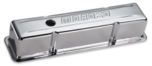 Moroso 68102 - Chevrolet Small Block Valve Cover - w/o Baffles - Stamped Steel Chrome Plated - Pair